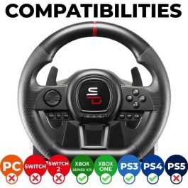 SUPERDRIVE GS650-X Volante de Carreras con Cambio Manual, 3 Pedales y Levas para PS4 / Xbox