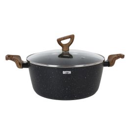 Quttin Cacerola Ecological de Aluminio Forjado con Tapa 28 cm. Ideal para Cocina Saludable y Eficiente (4 Unidades)