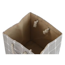DKD Home Decor Cesta Basicos Gris Beige 30 x 30 x 30 cm (4 Unidades)