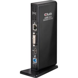 Club3D Docking Station USB 3.2 Gen 1 Dual Display HDMI DVI 4x USB 2.0 2x USB 3.2 Gen 1 Gigabit Ethernet Negro