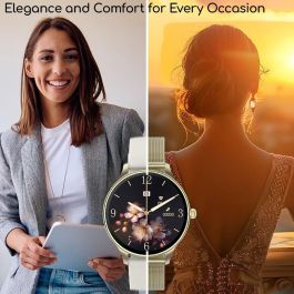 Forever Velora Smartwatch SB-306 GSM180306 para Mujer Oro - Notificaciones, Frecuencia Cardíaca, Monitor de Sueño IP67