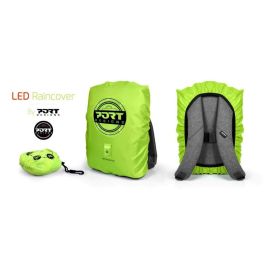 Port Designs POR1685165592336 Funda Lluvia Universal con LED Recargable para Mochilas hasta 25L / Portátiles 14-15.6 pulgadas