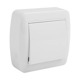 Solera Conmutador unipolar superficie mural 74x72x28mm, 10A 250V, blanco, polipropileno Precio: 4.58999948. SKU: S7906951