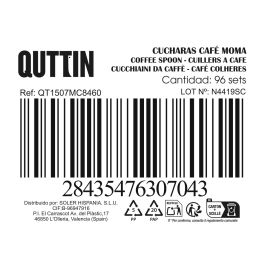 Inde Set de 3 Cucharas de Café Moma Black Matt - Acero Inoxidable Mate Negro para Espresso 10.6 x 2.5 cm (12 Cajas)