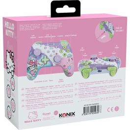 Konix Mando con Cable para Nintendo Switch, Switch OLED y PC - Hello Kitty - Vibración - Cable 3m - Morado y Rosa