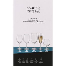 Bohemia Set de 6 Copas de Cava de Cristal 220 ml Colección Lara - Medidas: 4.5 x 4.5 x 23 cm (4 Cajas)