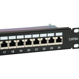 Equip Patchpanel 24x RJ45 Cat6A 19" FTP 1HE ISO/IEC schwarz