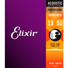 Elixir Nanoweb 92/8 Phosphor Bz. Hd Light 13-53 - Juego de Cuerdas para Guitarra Acústica Precio: 19.49999942. SKU: B14XCLZ5NG