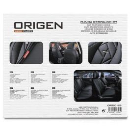 Origen R7 ORG80126 Funda de Respaldo Universal Negra para Asientos de Coche, Símil Piel, Compatible con Airbag Lateral