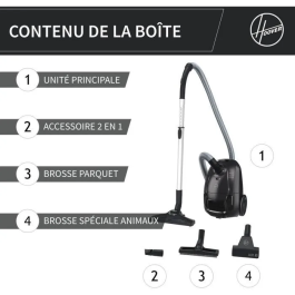 Hoover Aspirador Bidón HE1 Compacto y Potente con Bolsa, Gran Capacidad 2.5L, Alto Rendimiento, HOO8059019095837