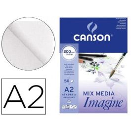 Bloc Dibujo Multitecnicas Canson Imagine Din A2 Encolado Liso 42x59,4 cm 50 Hojas 200 gr-M2