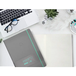 Antartik Cuaderno A4 Tapa Dura Hojas Rayadas Gris y Turquesa 100 Hojas 80gr FSC