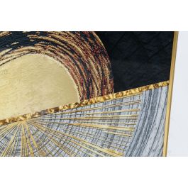 DKD Home Decor Cuadro Moderno Negro Dorado 3.5 x 120 x 80 cm Aluminio MDF Abstracto (2 Unidades)