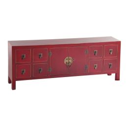 Mueble de TV ORIENTE Rojo Madera Hierro Madera MDF 130 x 24 x 50,5 cm Precio: 254.50000059. SKU: S8800004