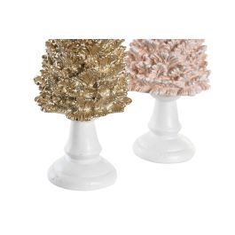 DKD Home Decor Figura de Navidad Fantasía con Diseño de Árbol, Fabricada en Resina - 10.5x32x10.5 cm (Pack 2 Unidades)