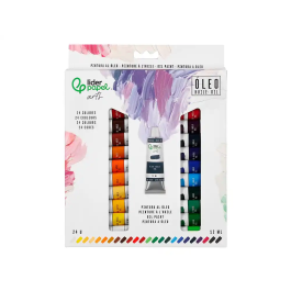 Liderpapel Pintura al Óleo Caja de 24 Tubos de 12 ml Colores Surtidos