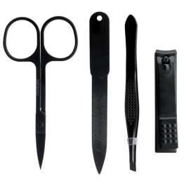 Cosmetic Club Juego 4 Piezas Manicura Pour Lui Negro con Funda-Estuche 7x10x2 cm