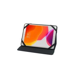 eSTUFF Funda Universal FRESNO para Tablets 9-10.1" de Cuero PU Negra, sujeción con banda de goma para fácil inserción