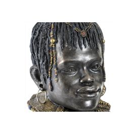 DKD Home Decor Figura Decorativa Colonial Africano Resina Beige Negro 20 x 42 x 26 cm (2 Unidades) Diseño Surtido