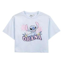 Camiseta de Manga Corta Mujer Stitch Rosa claro M