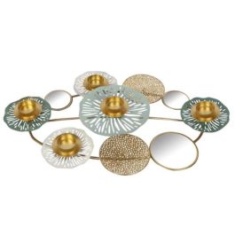 DKD Home Decor Candelabro Oriental Dorado Verde Menta Metal Espejo 33 x 54 x 8 cm Precio: 23.79828. SKU: S3032197