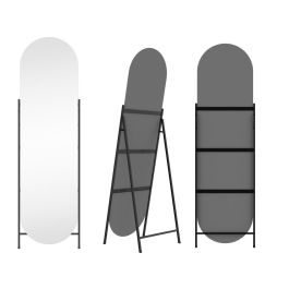 DKD Home Decor Espejo Vestidor Loft Negro 170 x 50 cm Hierro y Cristal