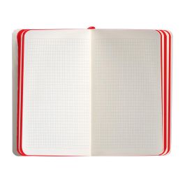 Cuaderno Con Gomilla Antartik Notes Tapa Blanda A6 Cuadricula Negro Y Rojo 100 Hojas 80 gr Fsc