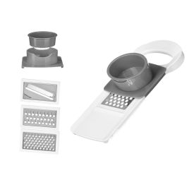 Kinvara Rallador de cocina con asa, cuchilla de acero y cuerpo de plástico, color gris/blanco, 29x13x5.8 cm (Set de 12)