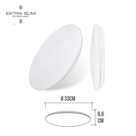 Edm Aplique Led Circular Superficie 18W 4000K 1820Lm Ø32,5x6,2Cm