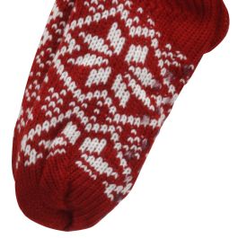 Sensly Par Calcetines Talla 36-41 Rojos Cálidos Interior Sherpa Antideslizantes