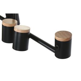 DKD Home Decor Lámpara Techo Moderna Negra y Marrón Metal y Madera 18 x 164 x 104 cm