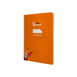Liderpapel Cuaderno Espiral A4 Tapa Dura 80 Hojas Pautado 2,5 mm Color Naranja