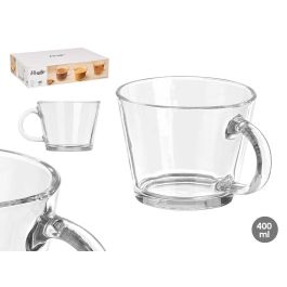 Vivalto Tazón Desayuno Asa de Vidrio Transparente, 400 ml, 13x8x10 cm, apto para Lavavajillas (24 Unidades) Precio: 23.50000048. SKU: B1BFJXS2ZY