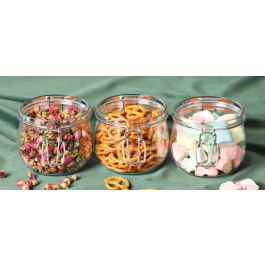 La Mediterranea Tarro Hermético de Vidrio con Cierre Clip 350 ml (12 Unidades)