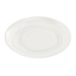 DKD Home Decor Plato Básico de Cristal Transparente Ø20cm Apto Microondas y Lavavajillas (Set 4 Uds)