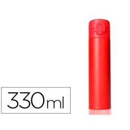 Termo Liderpapel Acero Inoxidable Con Doble Cobertura Y Sistema De Apertura Facil Con Boton 330 mL