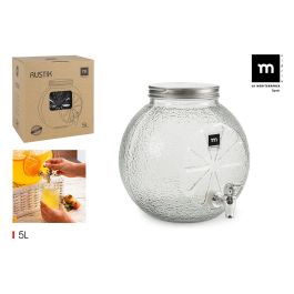 Mediterranea Tarro Dispensador con Grifo 5 Litros de Vidrio (4 Unidades) Precio: 35.69000028. SKU: S2209739