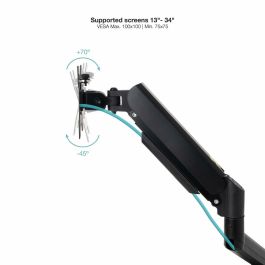TooQ LP1334TNR-B Soporte para Monitor de Escritorio 13"-34" (hasta 10kg) Pinza/Atornillado con Resorte de Gas Blanco