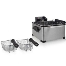 Tristar FR-6949 Freidora de Aceite 2000W, 5L, con 3 Cestas (para freír simultáneamente), Zona Fría, Visor y Termostato Ajustable