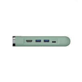 Ewent EW1148 base para portátil y replicador de puertos Alámbrico USB 3.2 Gen 1 (3.1 Gen 1) Type-C Verde