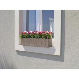 Jardinera - Balconera cottage 80 - Kit completo - Marrón arena - 12 L - LECHUZA