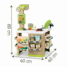 Smoby Mercado Fresco Tienda de Juguete Orgánica: Juego de Rol con Frutas, Verduras, Báscula y Caja Registradora