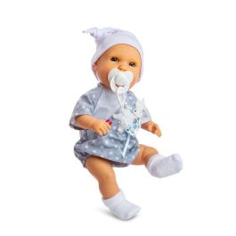 Berjuan Muñeco Llorón Baby Susu Niño 38cm con Chupete, Interactivo que Emite Sonidos, Incluye Pilas, para Bebés +0 Meses