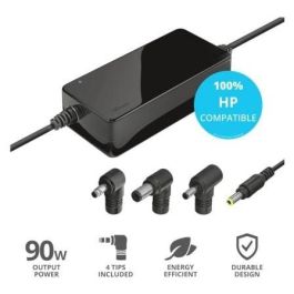 Trust MAXO 23393 Cargador Portátil 90W Automático para HP, Compatible 18-20V, con 4 Conectores y Protección Inteligente