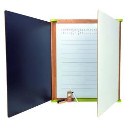 Jeujura Pizarra Tríptico Grande de Madera Magnético con 76 Caracteres, Tizas y Borrador 153x66 cm para Niños +3 Años