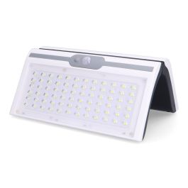 Edm Aplique Solar 6W 430lm 6500K Blanco con Sensor, 72 LEDs, IP44, Panel Solar Policristalino, Batería de Litio 1500mAh