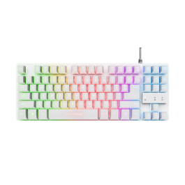 Trust Gaming 24739 Teclado Gaming GXT 833W Thado TKL Blanco Metálico Retroiluminado LED USB Anti-Ghosting Sostenible