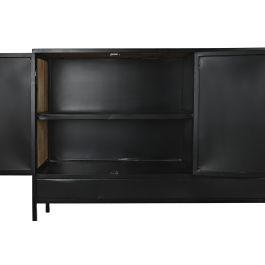 DKD Home Decor Buffet Loft de Madera de Mango y Metal Marrón y Negro con 3 Cajones, 3 Puertas y 2 Estanterías 160x40x90 cm