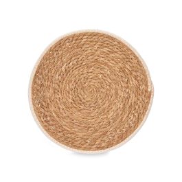 Salvamantel de Esparto con Borde de Tela Blanco 35 cm - Kinvara (24 Unidades) Salvamantel de Esparto con Borde de Tela Blanco 35 cm - Kinvara (24 Unidades)