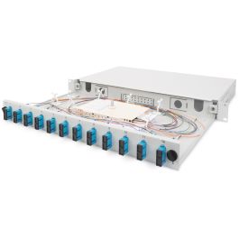 Digitus LWL Spleißbox 1HE Caja de empalmes de fibra óptica, extensible, cierre rápido, Interior, Acero